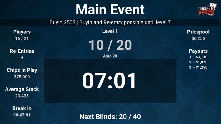 bullets poker clock screenshot-7