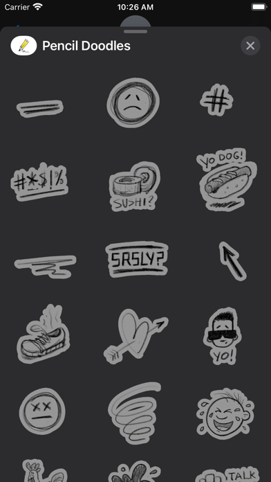 Pencil Doodles Sticker Pack Screenshot