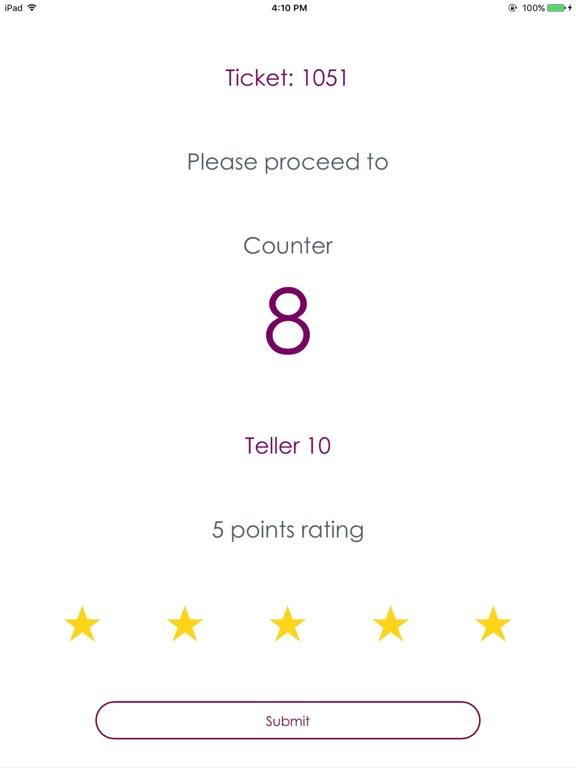 Queue Management System (QMS) iPad screenshot