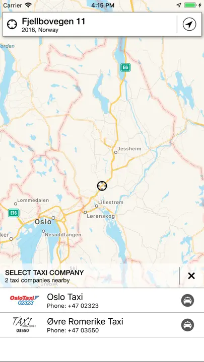 Taxi Romerike iPhone-skjermbilde 2