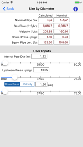 HVAC Pipe Sizer - Gas High screenshot