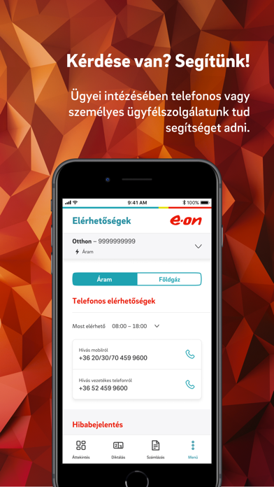 E.ON Ügyfélszolgálat Screenshot