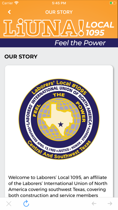 LiUNA 1095 Screenshot