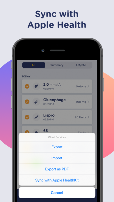 Blood Sugar Tracking Glucobyte Screenshot