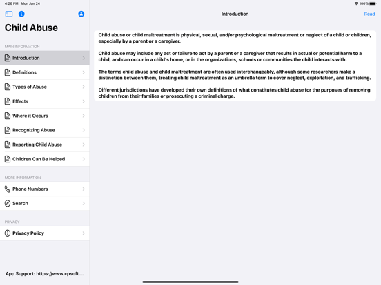 Screenshot #4 pour Child Abuse Information