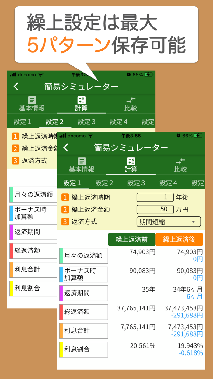 ローンメモ繰上　住宅ローン繰り上げ返済計算シミュレーター