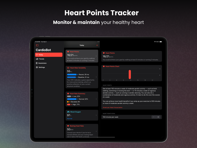 ‎CardioBot: Heart Rate Monitor Screenshot