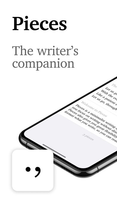 Pieces Minimalist Writing Screenshot