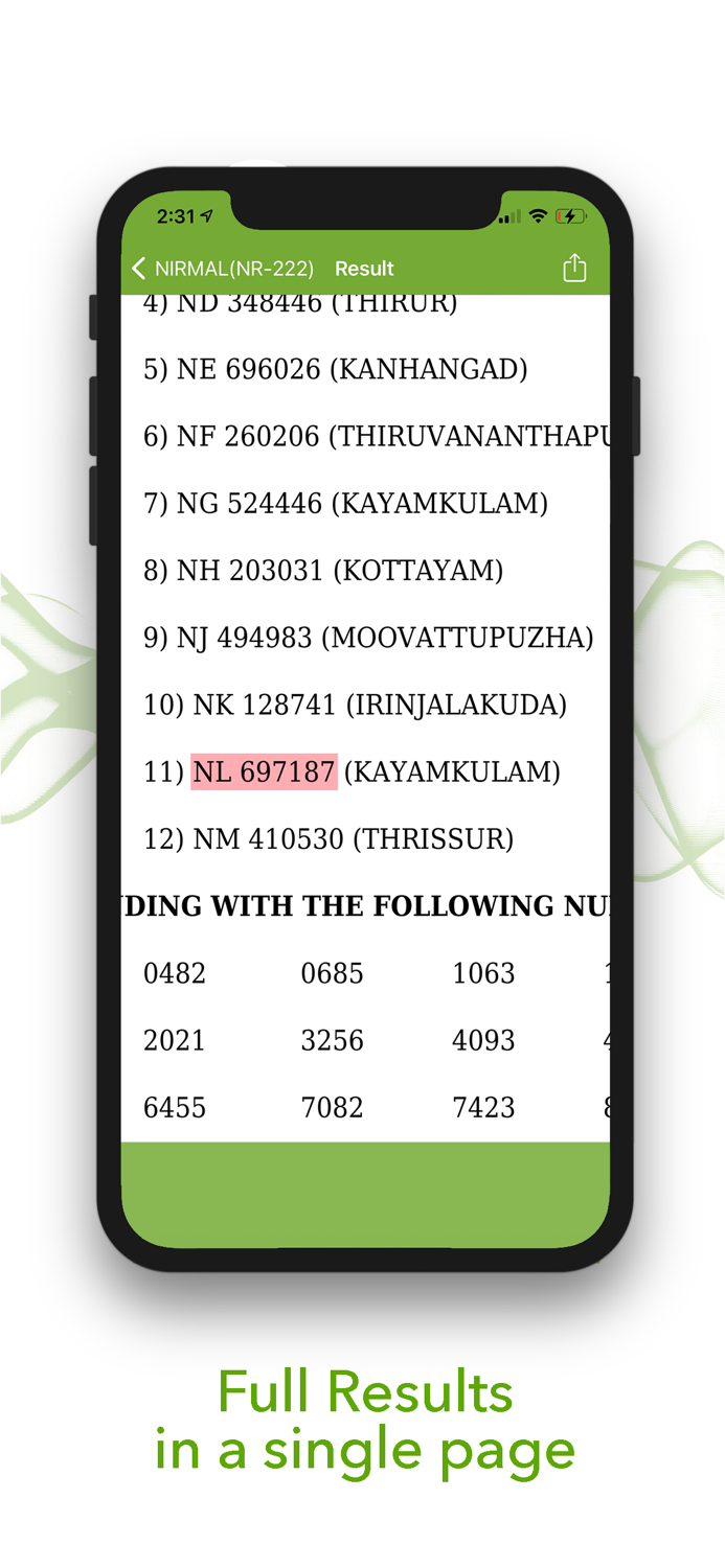 Lottery Results  Kerala
