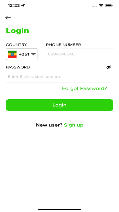 Green Cab App Screenshot