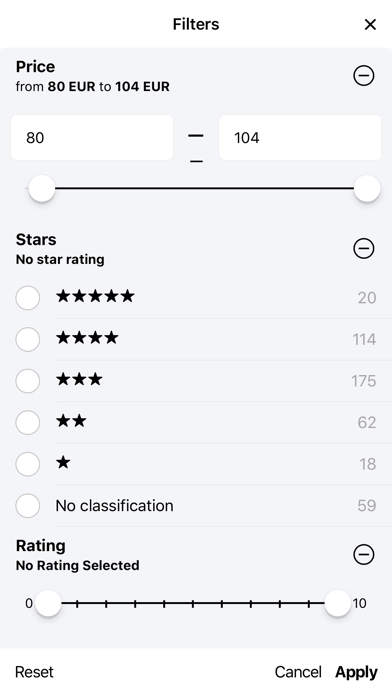 ehotel® hotel booking platform Screenshot