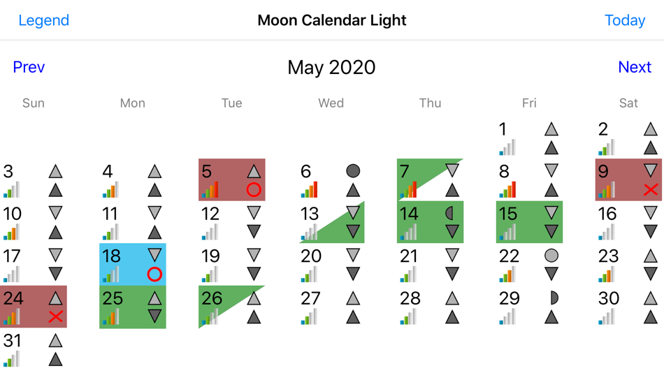 #2. Moon Calendar Light (iOS) 由: SOLILAB