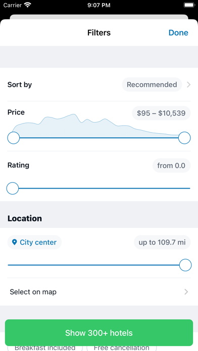 Hotels at the cheapest prices Screenshot