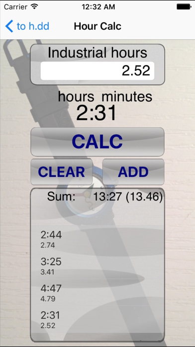 Hour Calc Screenshot