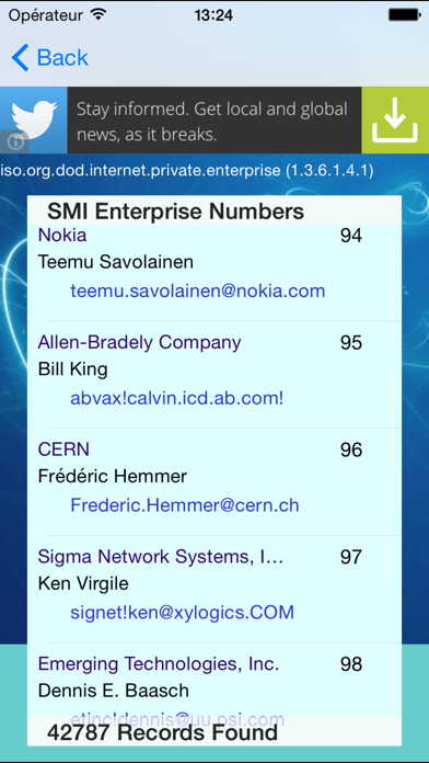 SNMP Enterprise Numbers Screenshot