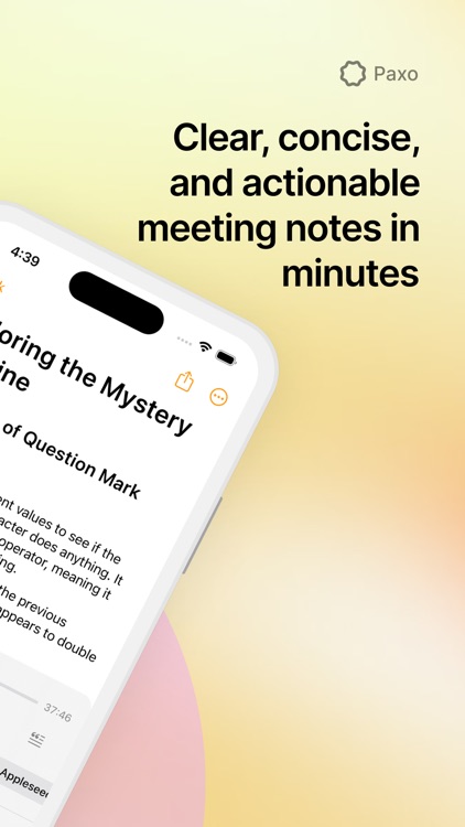 Paxo: AI Meeting Notes