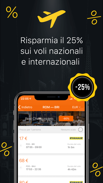 Screenshot of Ricerca voli low cost Italia1