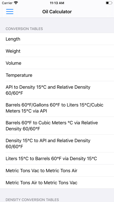 Saybolt Oil Calculator Screenshot