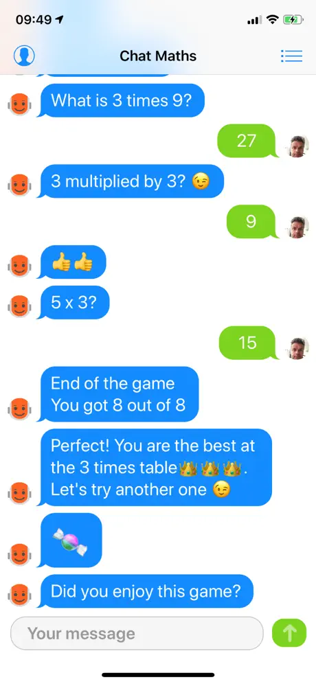 Maths Chat, my robot teacher