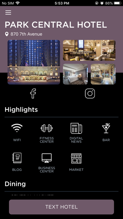 ParkCentral Hotel Screenshot