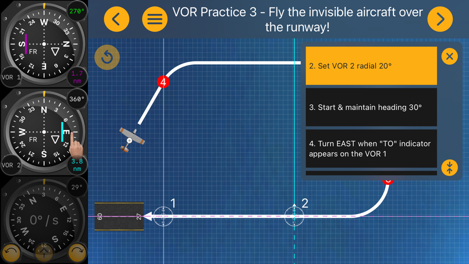 #1. VOR + ILS Trainer – IFR Pilot (iOS) 由: Flygo-Aviation Ltd