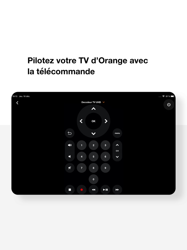 Telecommande orange noire - orange Télécommande noire decodeur orange noire