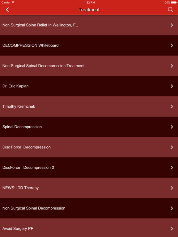 Disc Centers of America iPad screenshot 2 - Health & Fitness app