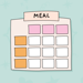 Meal plan template, food diary