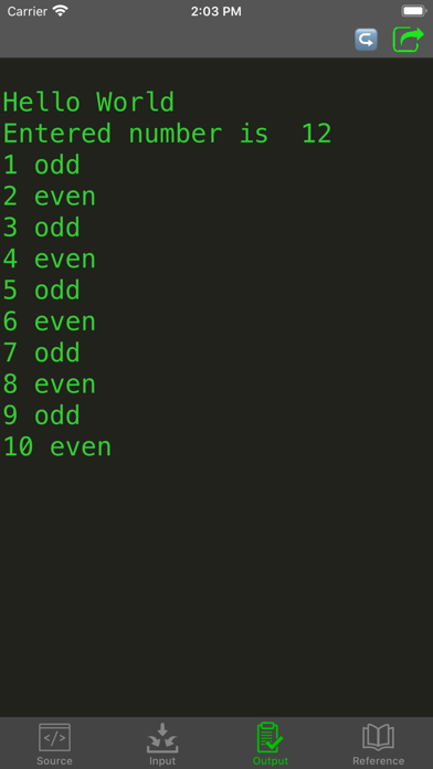 Go Programming Compiler Screenshot
