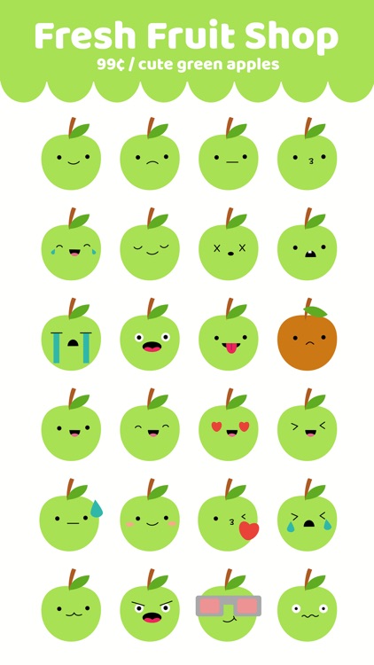 Cute Green Apple Stickers