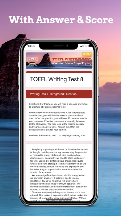 EZ Test - TOEFL® Writing PRO Screenshot