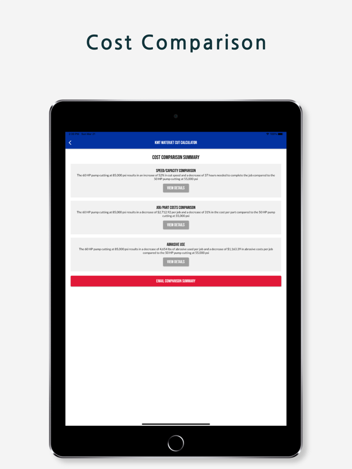 KMT Waterjet Cut Calculator