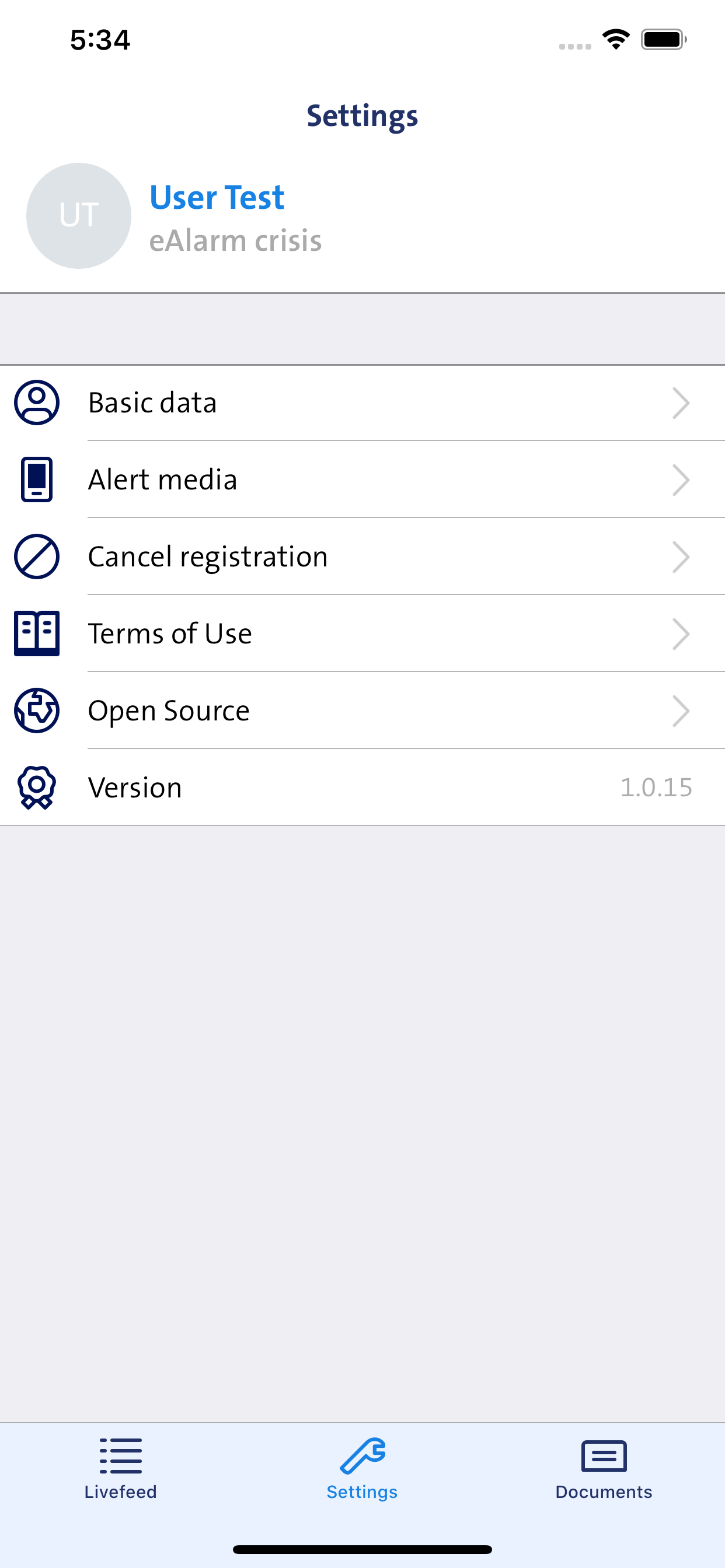 eAlarm crisis App screenshot 5