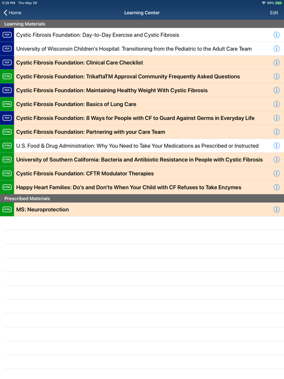 Cystic Fibrosis Manager iPad screenshot 7 - Medical app