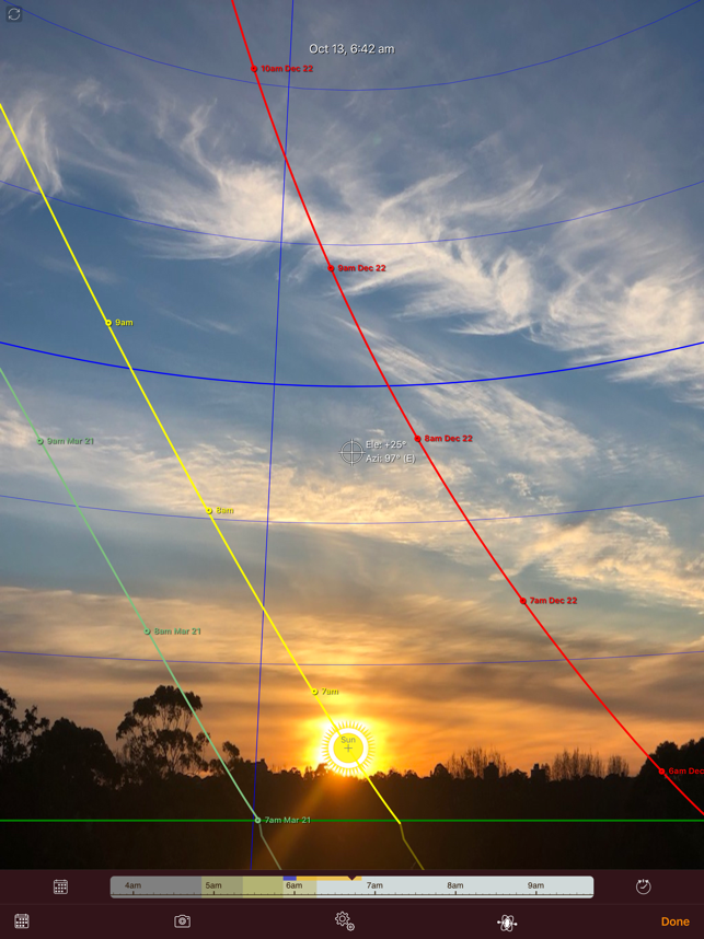 جستجوگر خورشید - اسکرین شات ردیاب و قطب نما