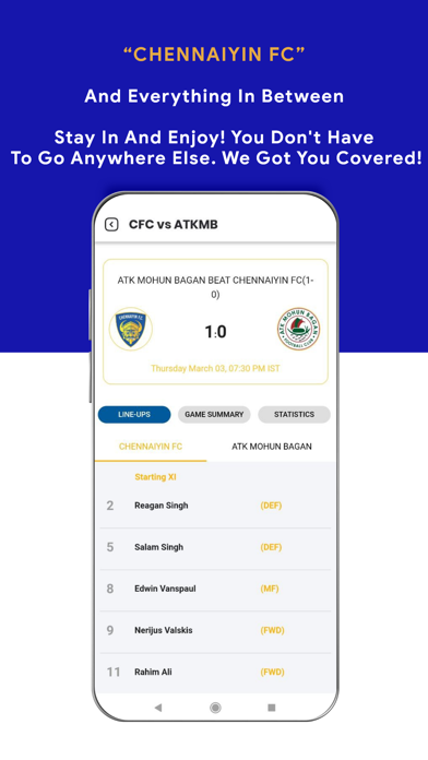 Chennaiyin FC Official App Screenshot
