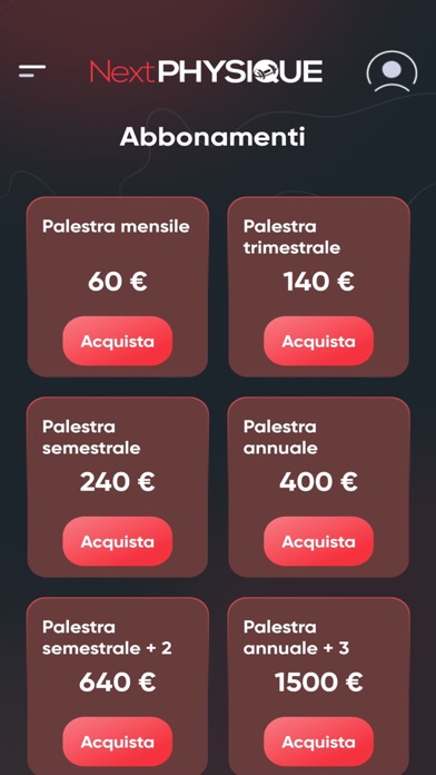 NextPhysique App Screenshot