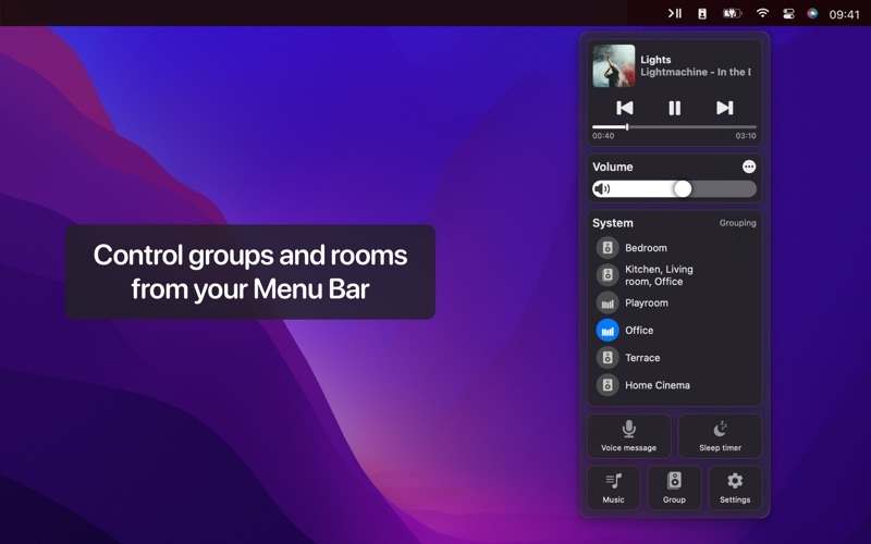 menu bar controller for sonos iphone screenshot 1