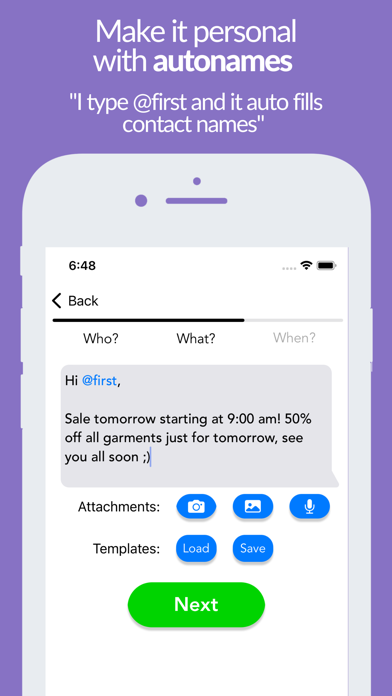 Fext | Schedule Text Message Screenshot