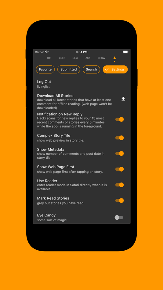 #10. Hacki for Hacker News (iOS) By: Jiaqi Feng