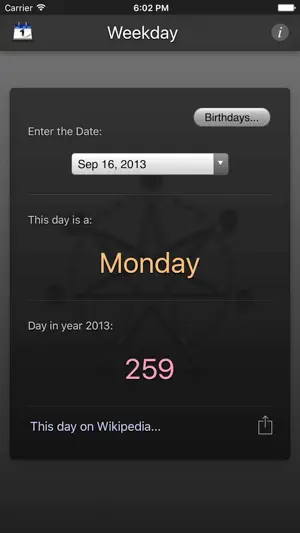 Weekday screenshot 1