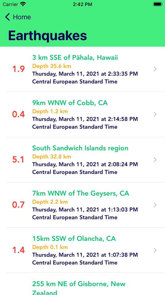 #2. Earthquake Alert Map (iOS) 게시자: Omer Rahmanovic