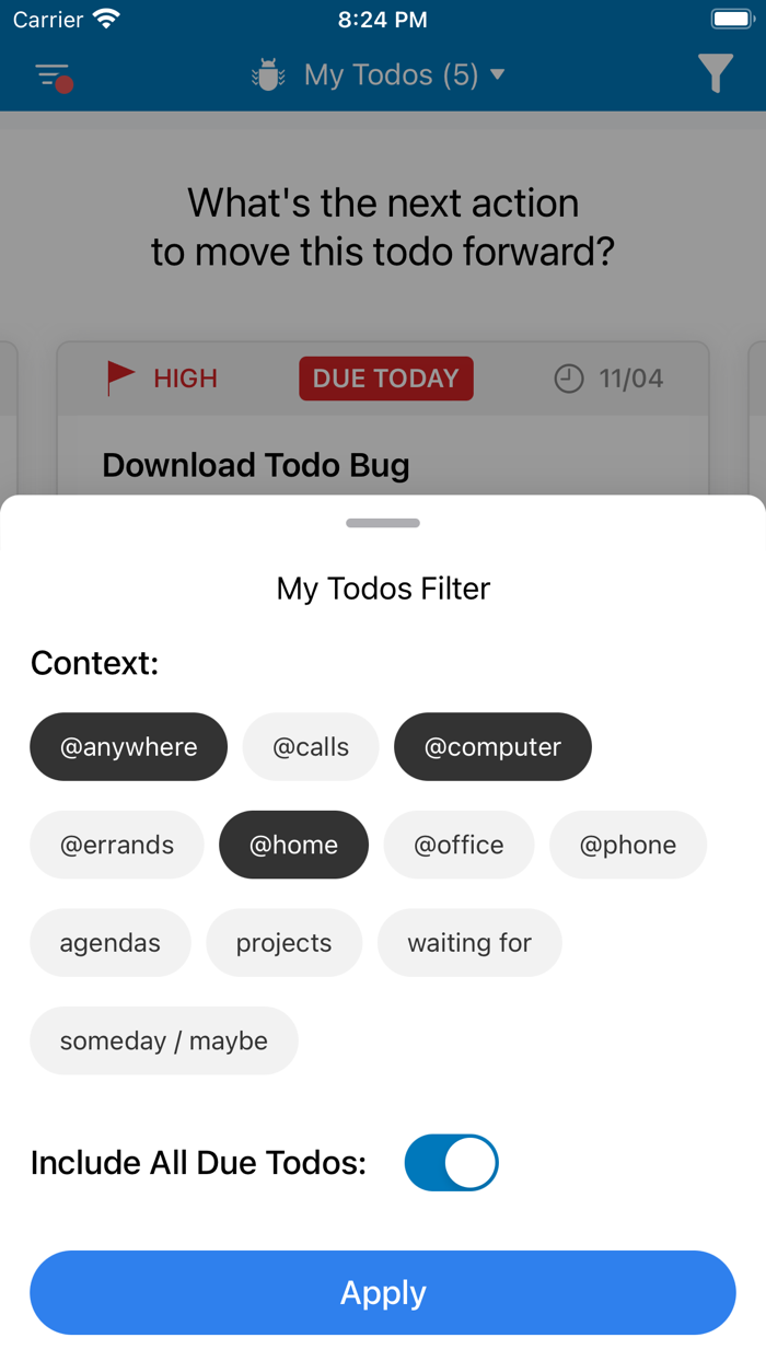 Todo Bug Focus on One Thing