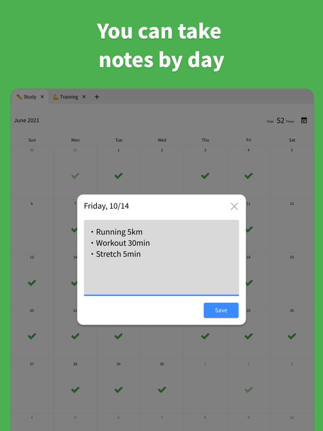 ‎Check Calendar - Habit Tracker Screenshot