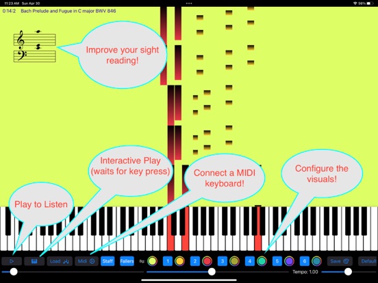 Falling Notes Piano Trainer iPad screenshot 1 - Music app