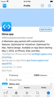 mona for mastodon iphone screenshot 1