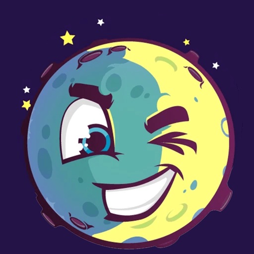 Moon stickers & space emoji icon