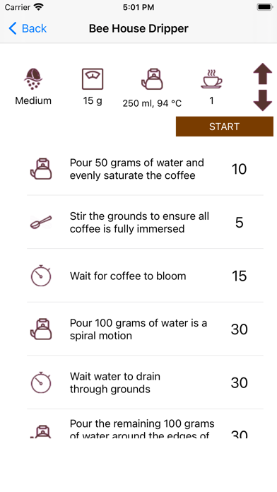Coffee brew timers Screenshot