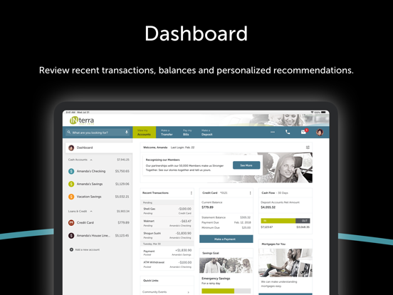 Interra Credit Union iPad screenshot 2 - Finance app