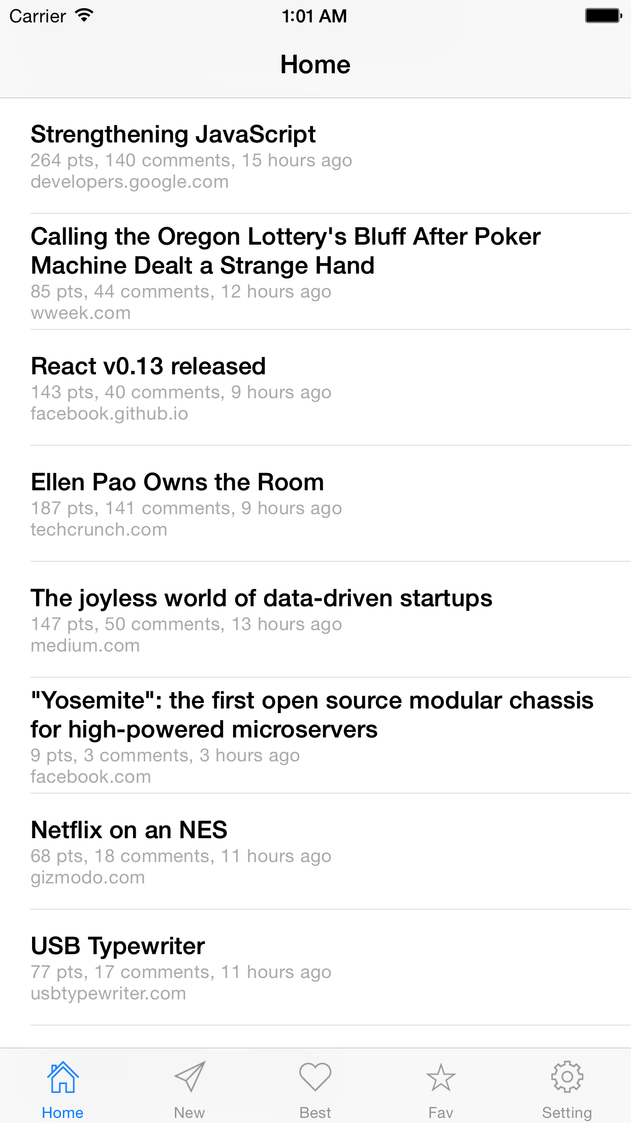 HN: Hacker News Reader